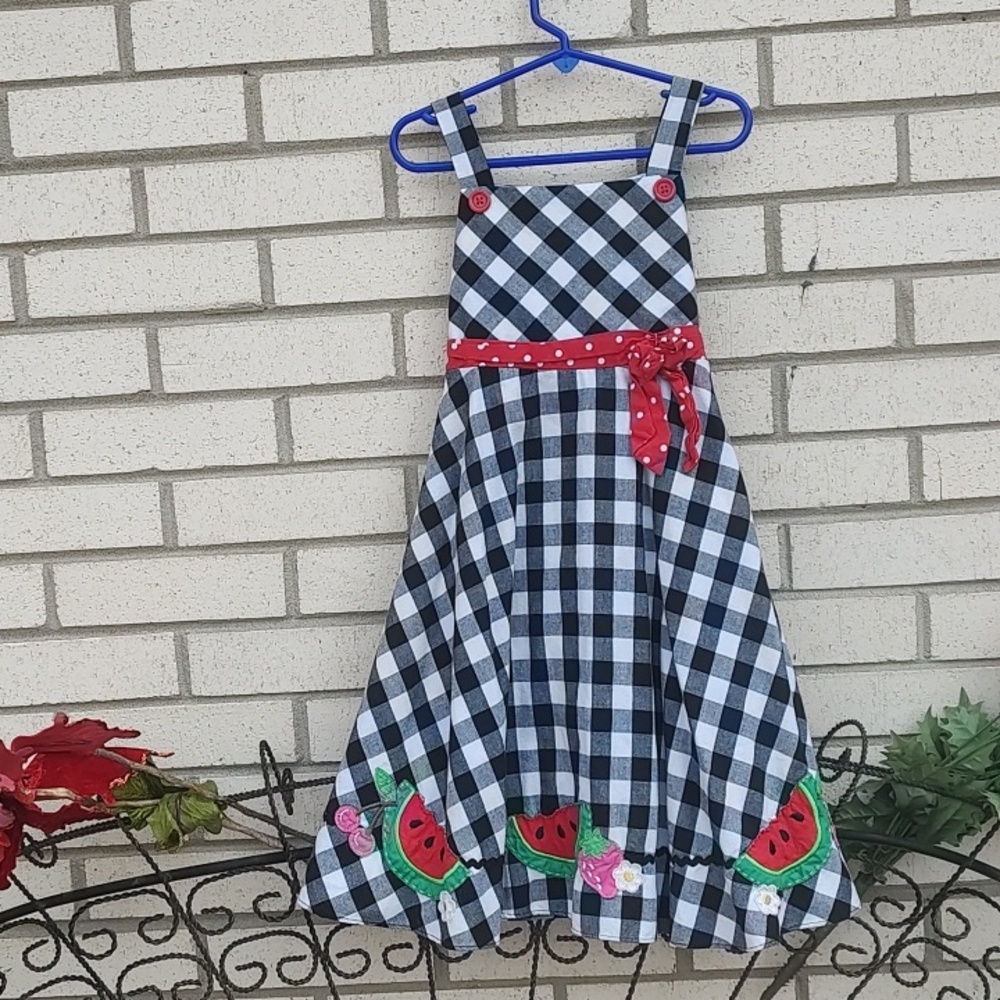 🍉 Dress with Red Polka Dot Belt - Picture 3 of 10